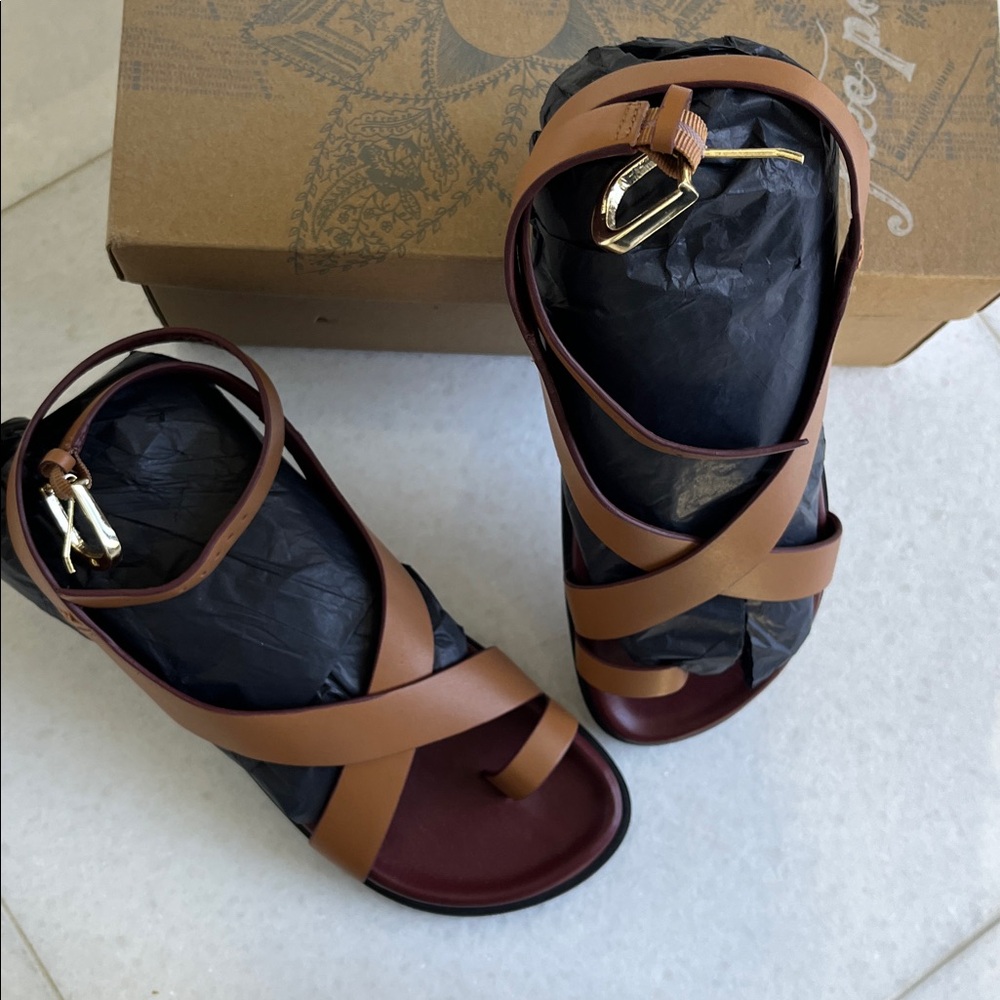 Free People Anya Criss-Cross Footbed Sandals Sz-7 - Picture 8 of 11